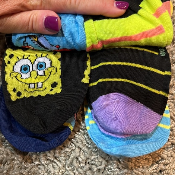 NEW 6 Pack SpongeBob SquarePants Socks 6-12 - Picture 6 of 8